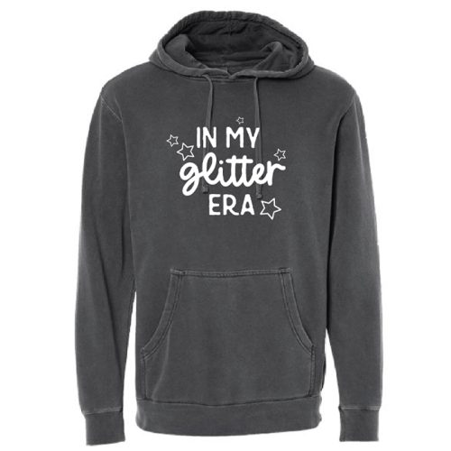 In My Glitter Era pullover hoodie, black