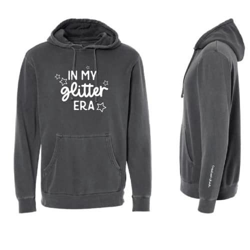 In My Glitter Era pullover hoodie, black