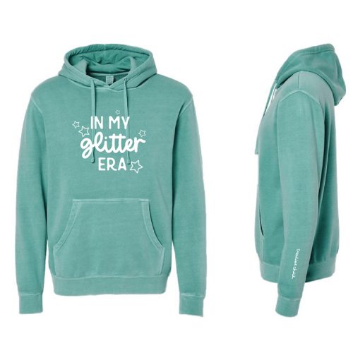 In My Glitter Era pullover hoodie, mint