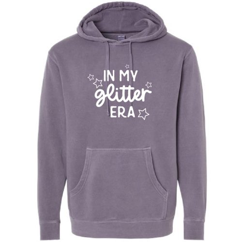 In My Glitter Era pullover hoodie, plum