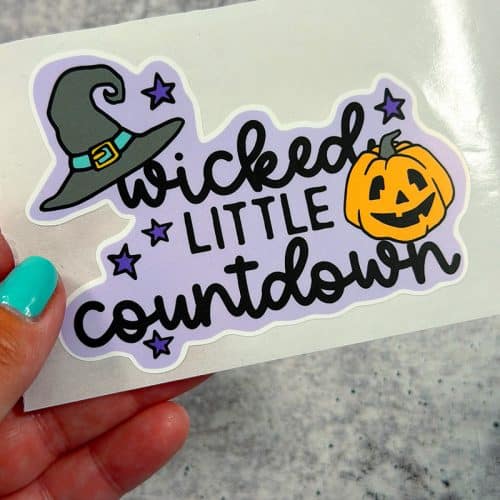 Wicked Little Countdown vinyl sticker