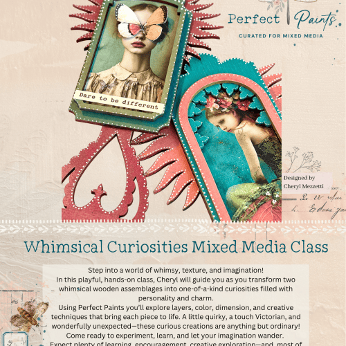 Whimsical Curiosities, Mixed Media finished craft and class description