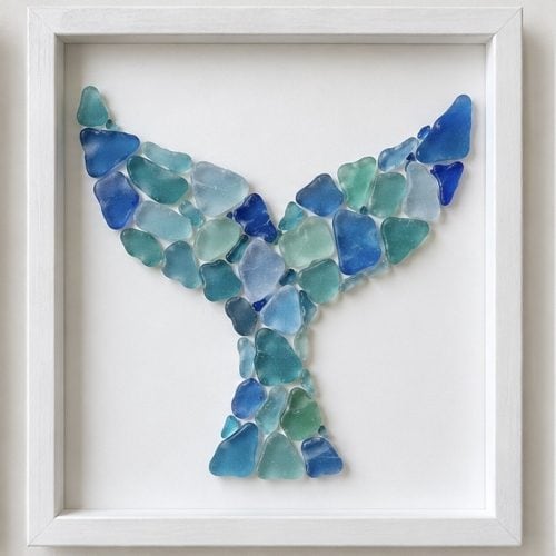 Coastal sea glass whale tail